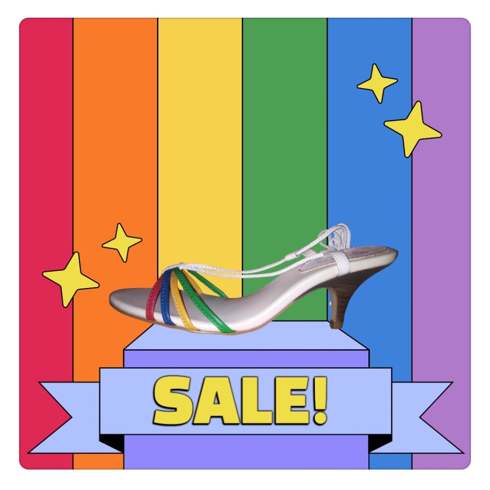ICORA multi color kitten heel.
